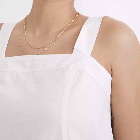 Madewell Linen-Cotton Princess-Seamed Midi Dress - Picture 4 of 5